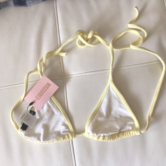 Yellow bikini top size 6 misguided - Picture 2 of 3
